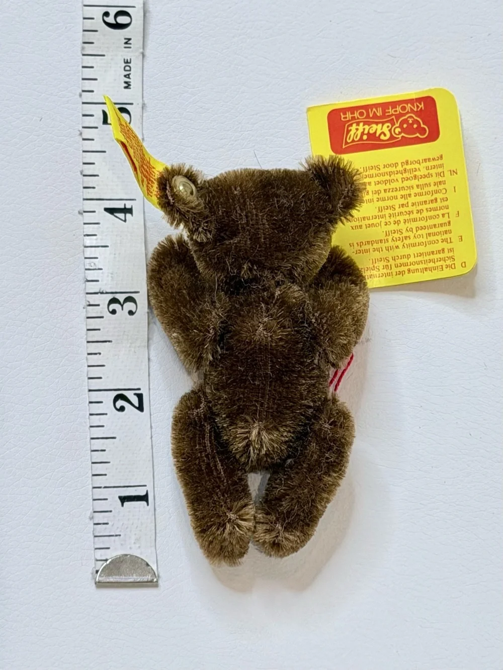 Vintage Steiff Miniature Mohair Teddy Bear 0206/10 Chocolate Brown 1984 NWT